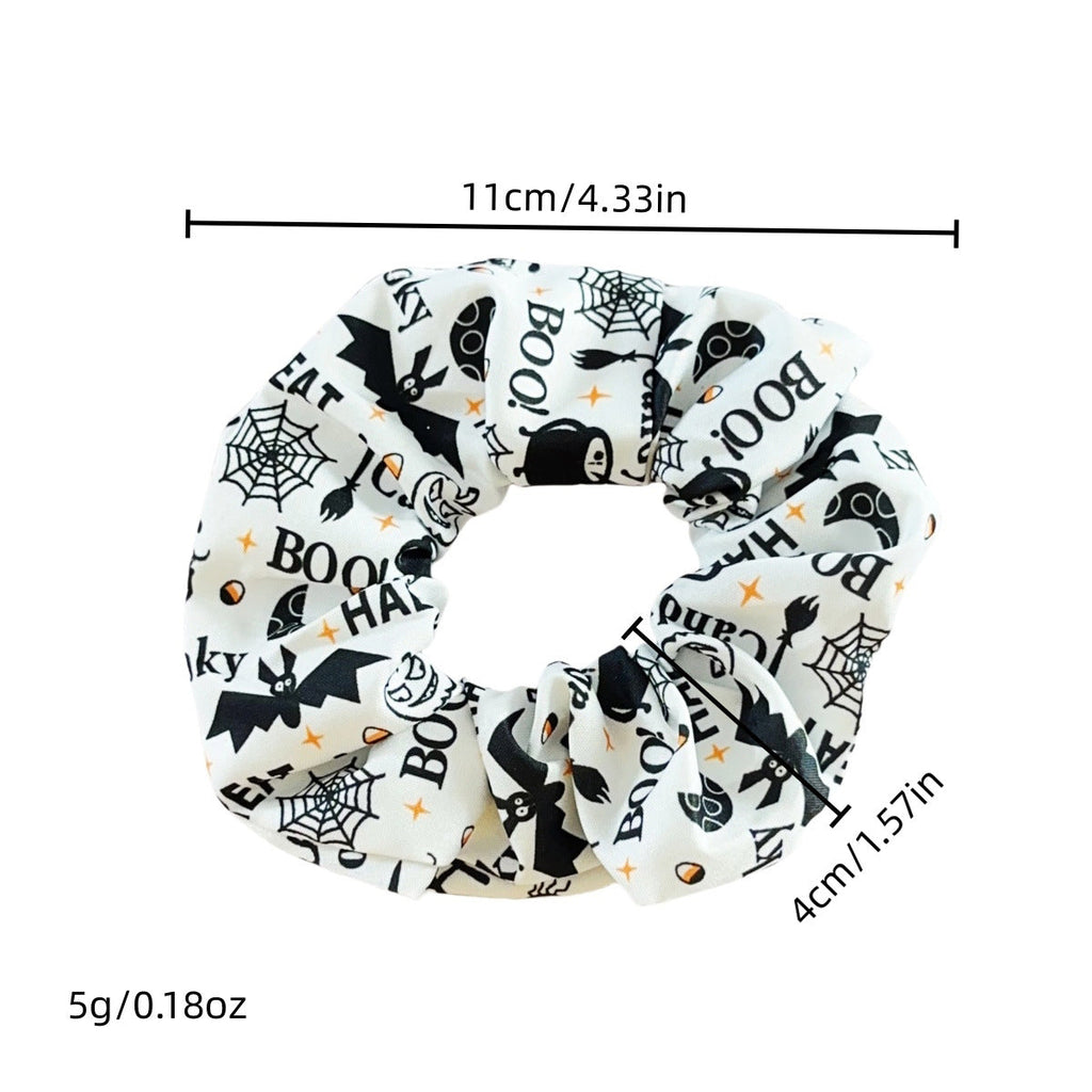 🎃 Hand-Illustrated Halloween Scrunchie Collection (6pc, Limited Batch)
