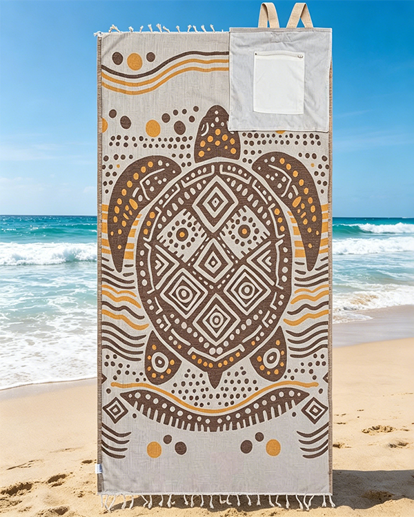 🏖️2-in-1 Turkish Cotton Towel Bag with Inner Zip Pocket & Sand-Repelling Fabric