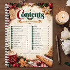 Christmas Baking Recipe Journal, Spiral Cookie & Dessert Planner with Fill-In Recipe Pages