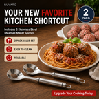 🍝 304 Stainless Steel Meatball Maker Spoon Set – Press & Scoop