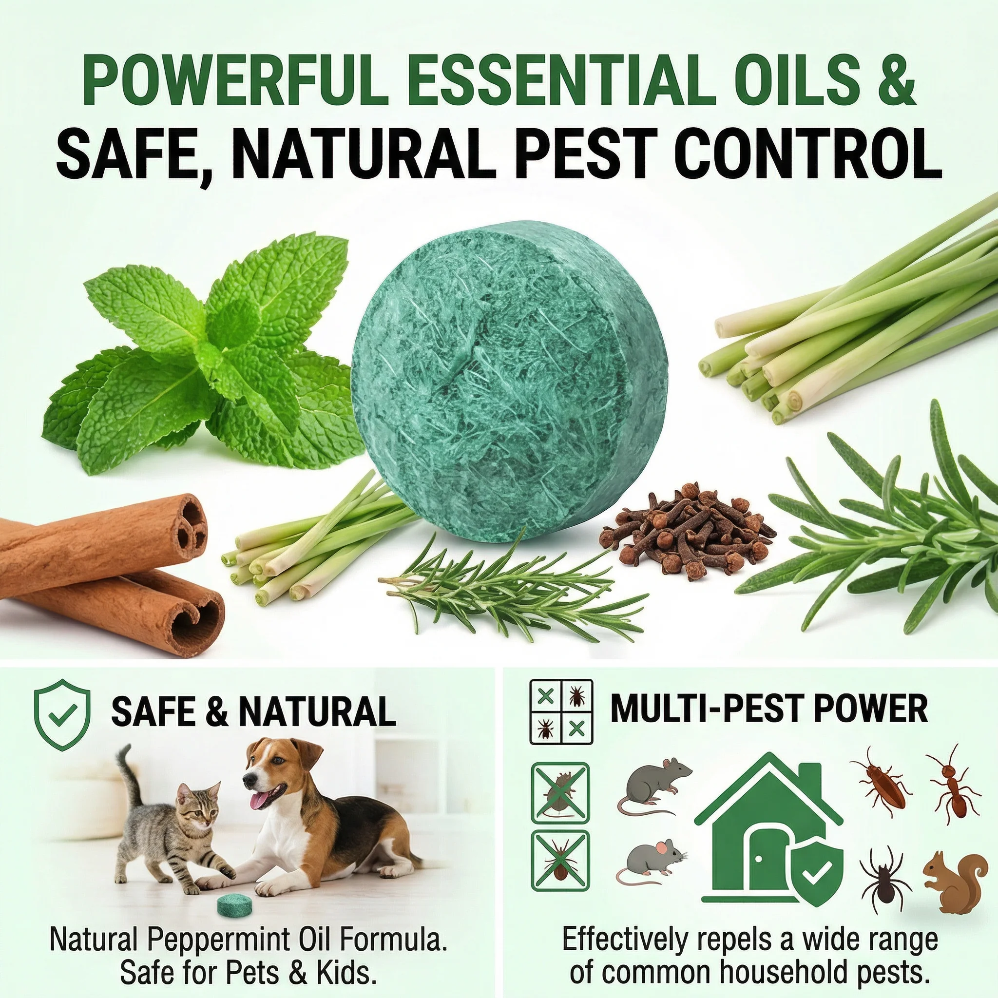 Natural Peppermint Rodent Repellent Tablets – 12 Pack