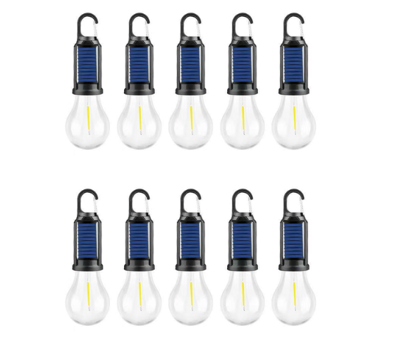 Portable Solar Camping Light Bulb – USB-C Rechargeable LED Tent Lantern