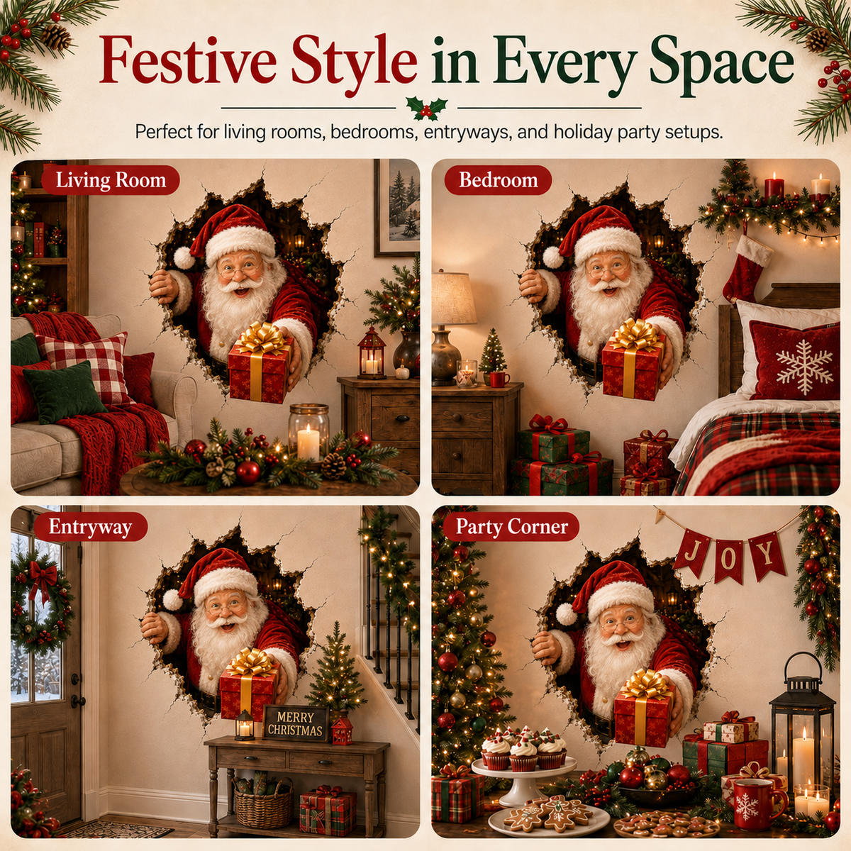 19.7'' Christmas Break-In 3D Wall Decal