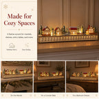 🎄 Wooden Village Advent Calendar with LED Lights — 100% Natural Polished Wood 🏠