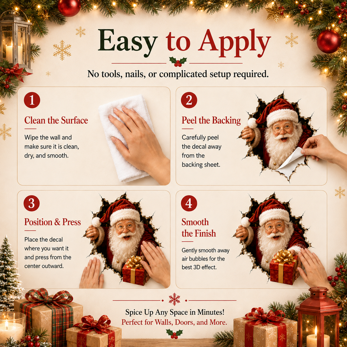 19.7'' Christmas Break-In 3D Wall Decal