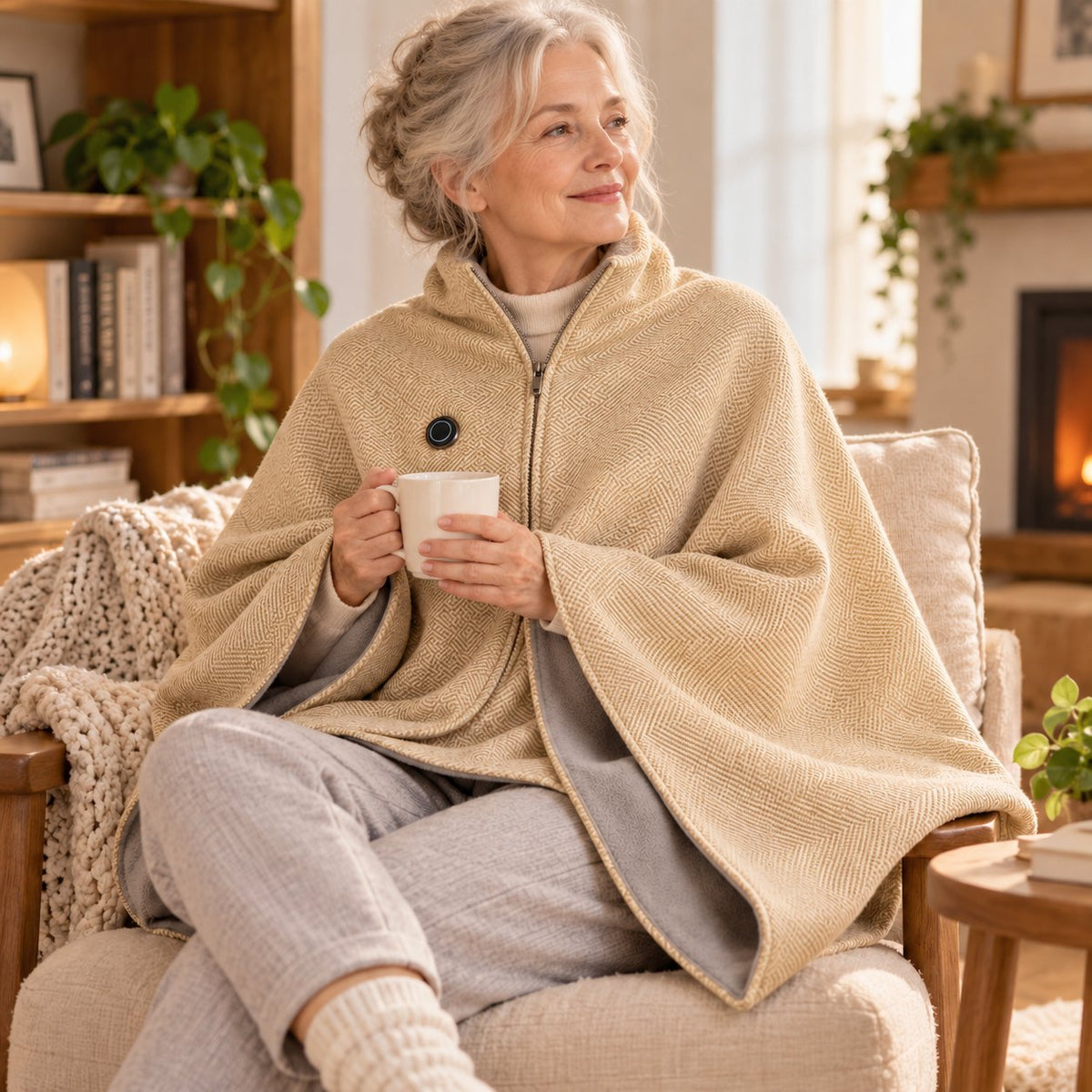 ❄️Heated Wearable Blanket – Stay Warm at Your Desk Without Bulky Layers 🔥（Power bank not included）