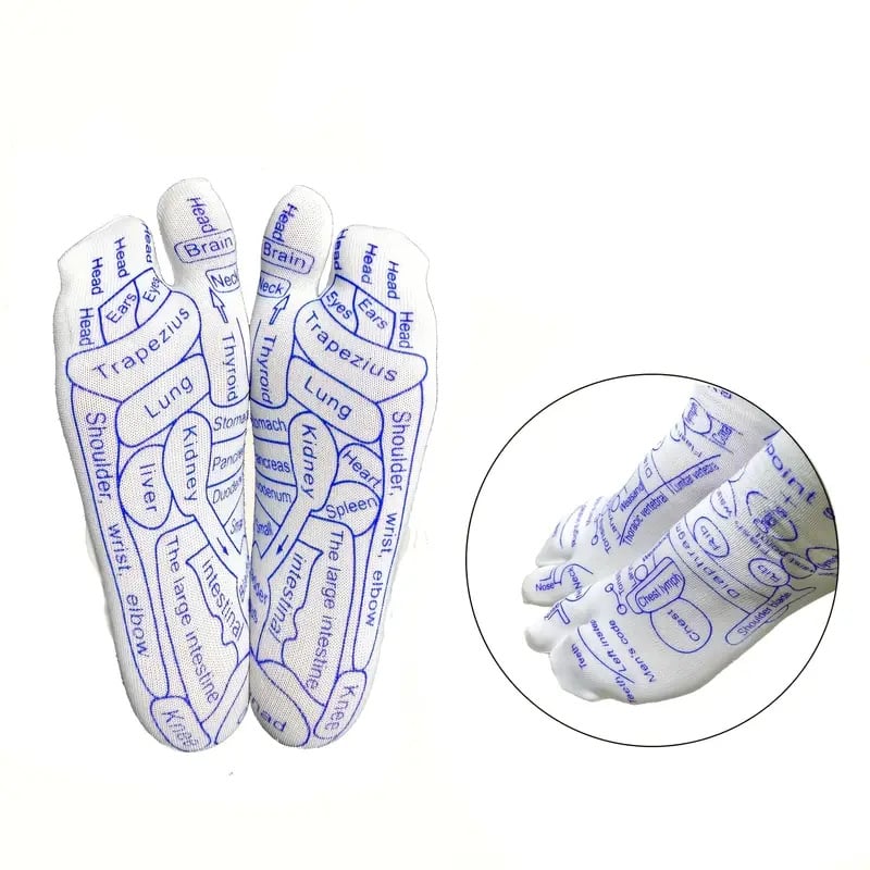 Reflexology Chart Socks with Trigger Point Massage Tool