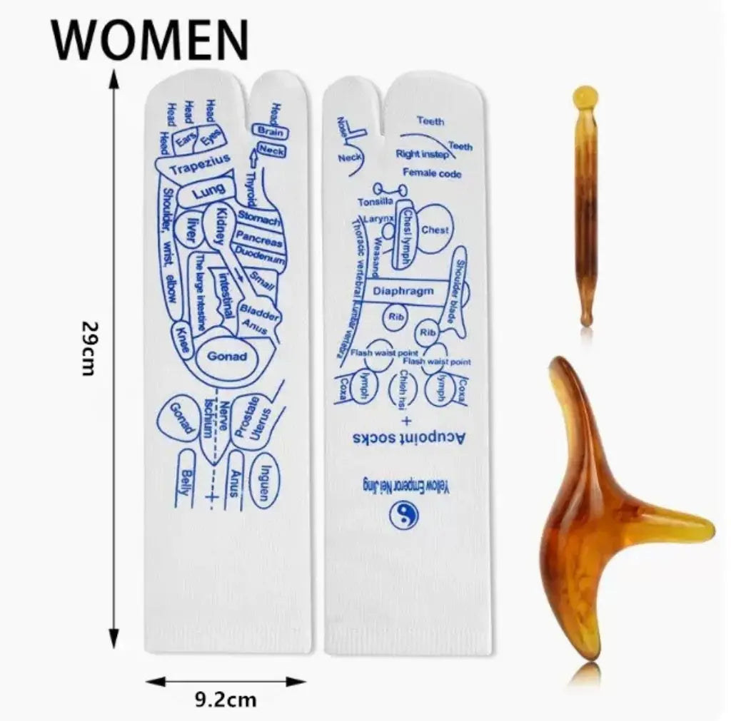 Reflexology Chart Socks with Trigger Point Massage Tool