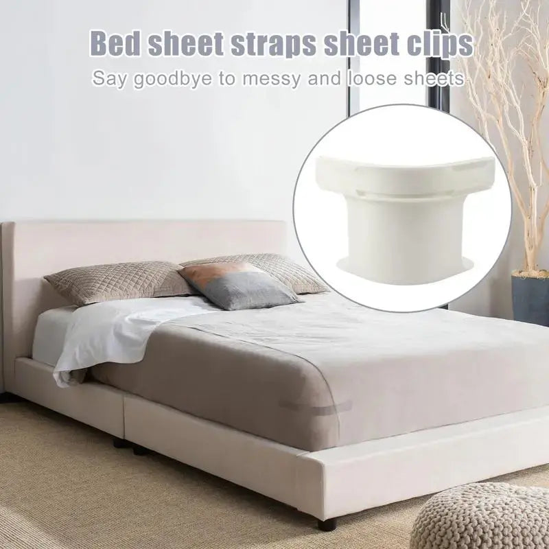Bed Sheet Holder with Locking Clips, Corner Fitted for Standard Mattress Sizes