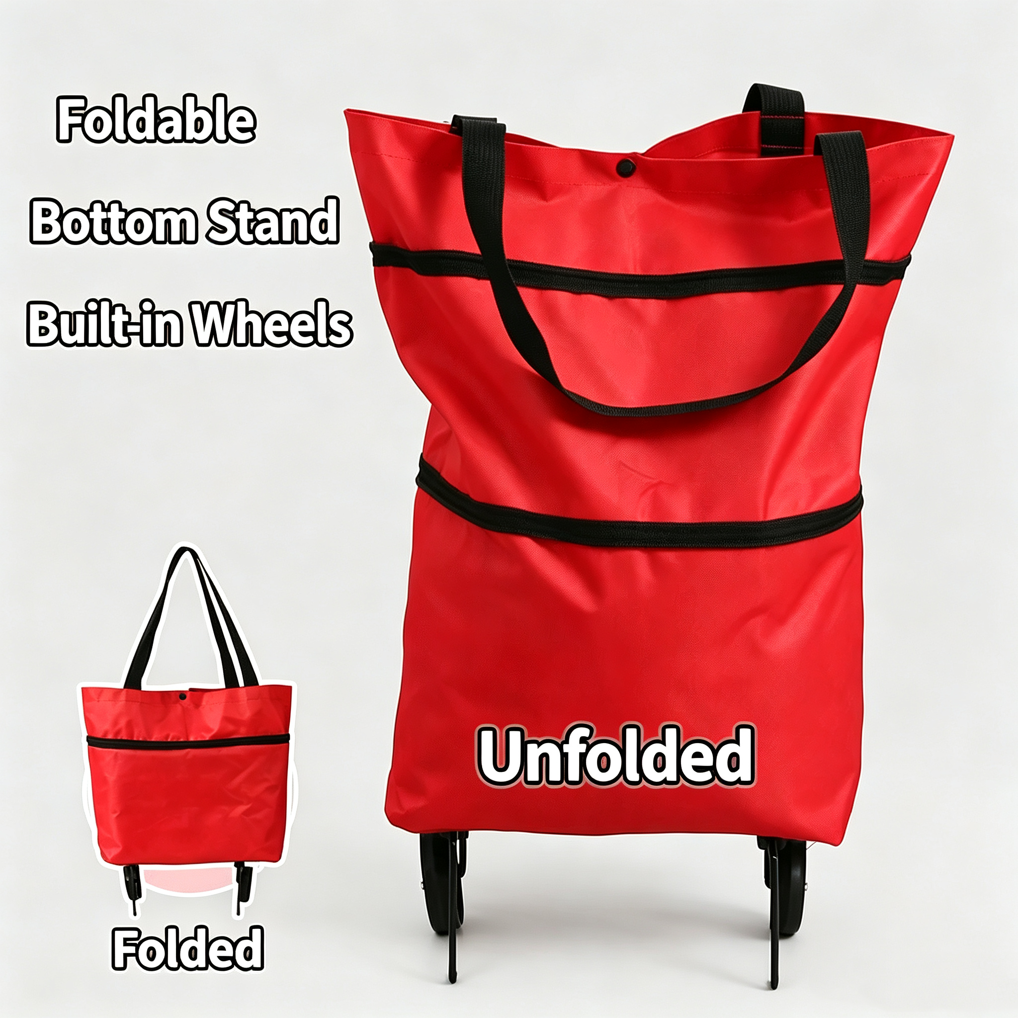 2-in-1 Foldable Shopping Cart