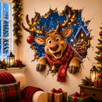 19.7'' Christmas Break-In 3D Wall Decal