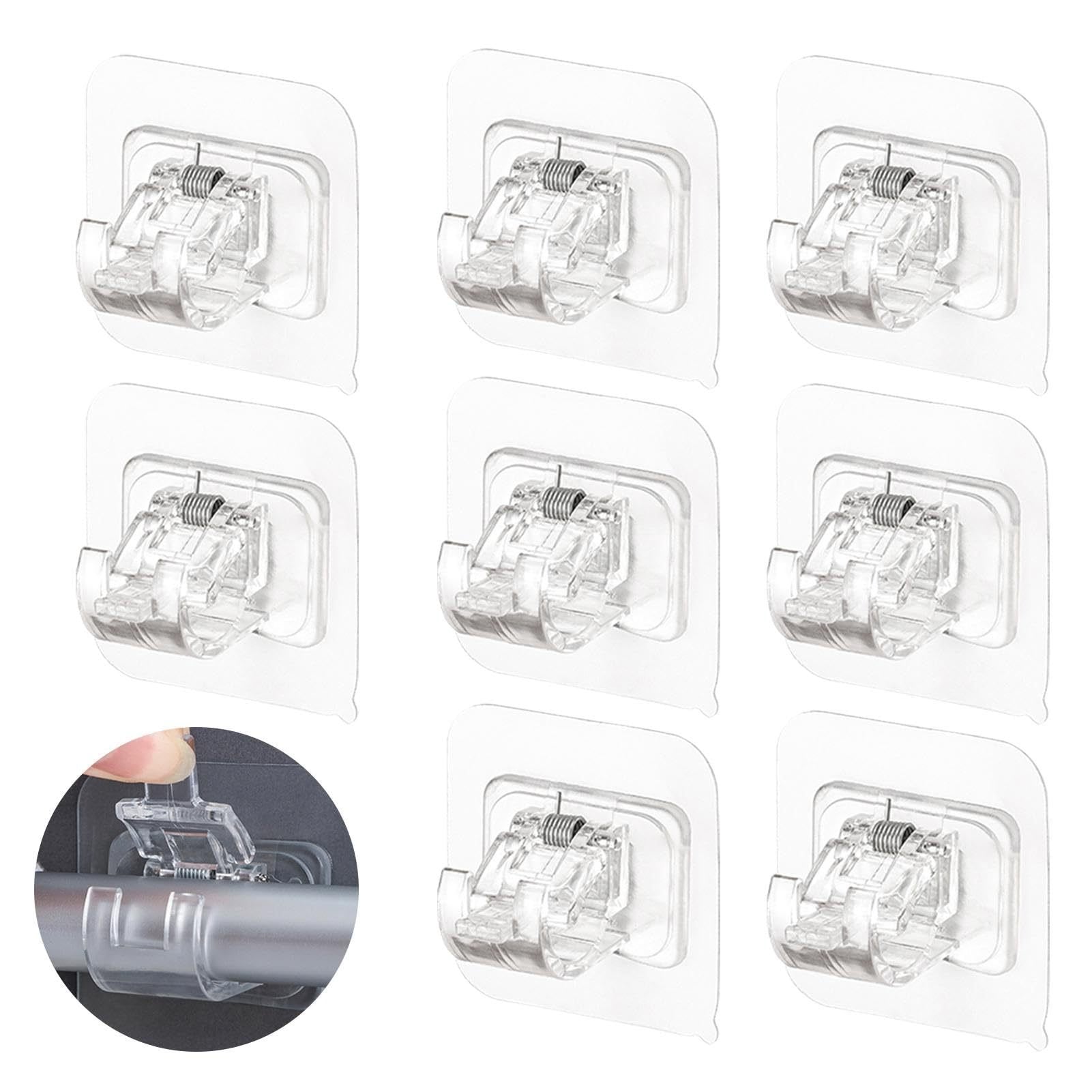 A set of 8PCS Curtain Rod Brackets with Clips