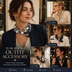 Compact close-to-neck pearl scarf length