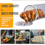 Heavy Duty Rolling Grill Basket Set | No More Food Falling Through