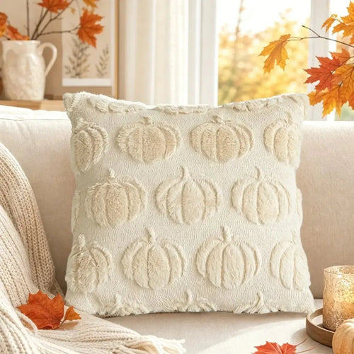 Flat fall pillow before adding raised pumpkin texture