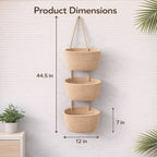 Woven cotton 3-Tier Over the Door Basket