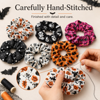 🎃 Hand-Illustrated Halloween Scrunchie Collection (6pc, Limited Batch)
