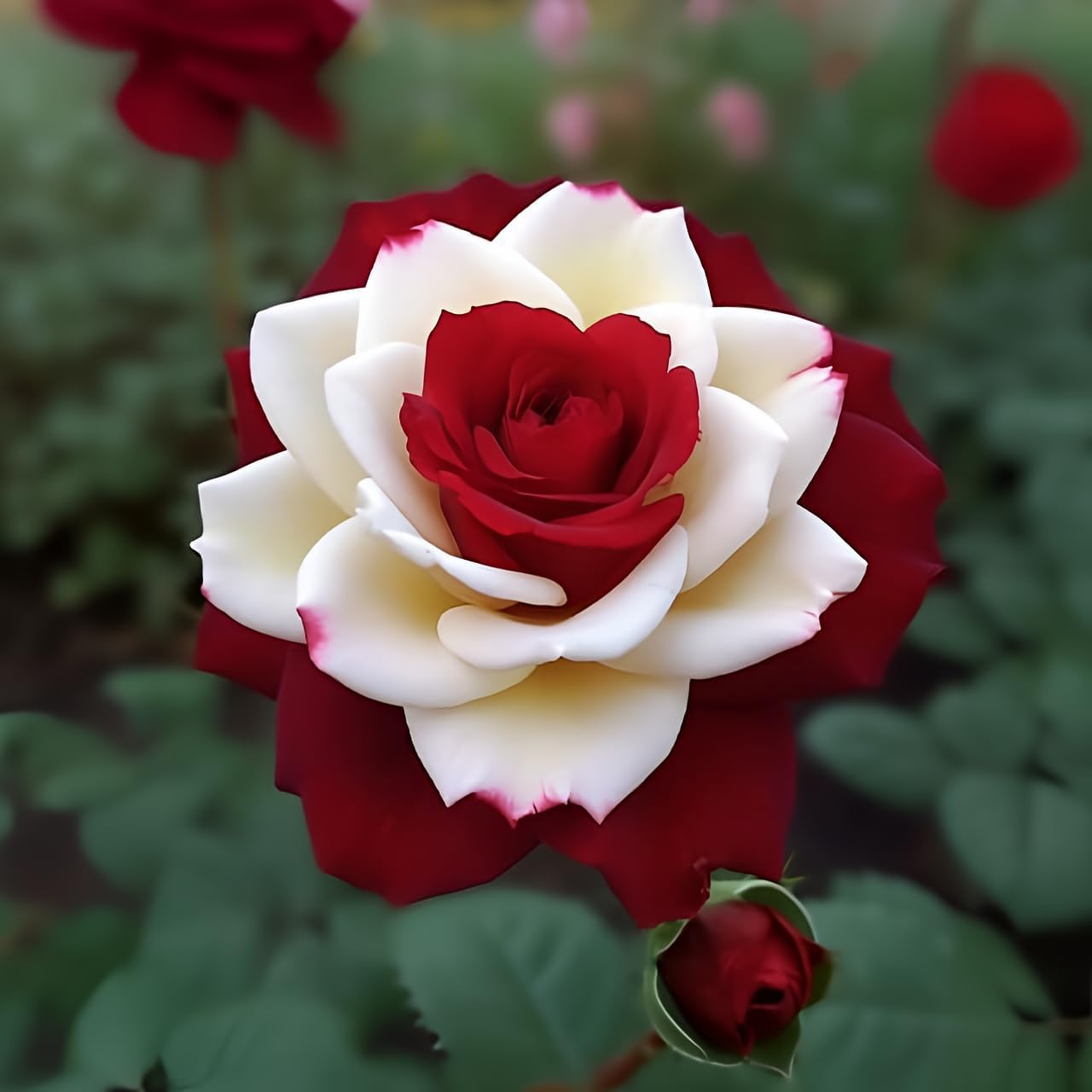 Rare Twin Red White Rose Flower Seeds for Planting - Captivating Blooms Non GMO