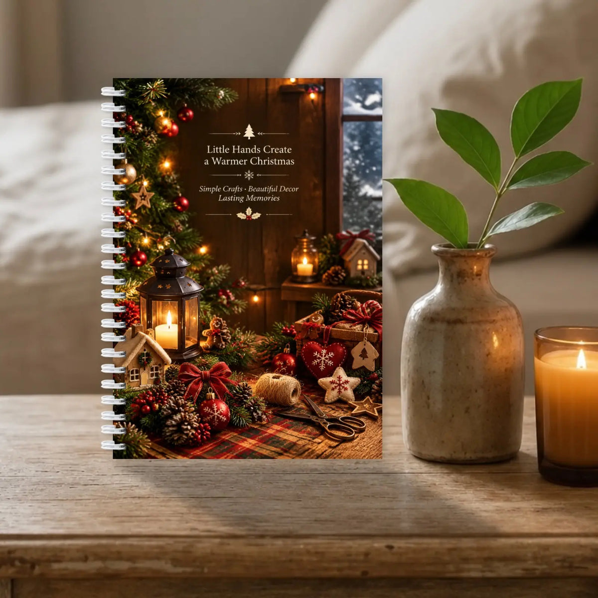 Christmas Handmade Decoration Handbook, Spiral DIY Craft Book with 22 Projects