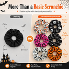 🎃 Hand-Illustrated Halloween Scrunchie Collection (6pc, Limited Batch)