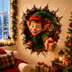19.7'' Christmas Break-In 3D Wall Decal