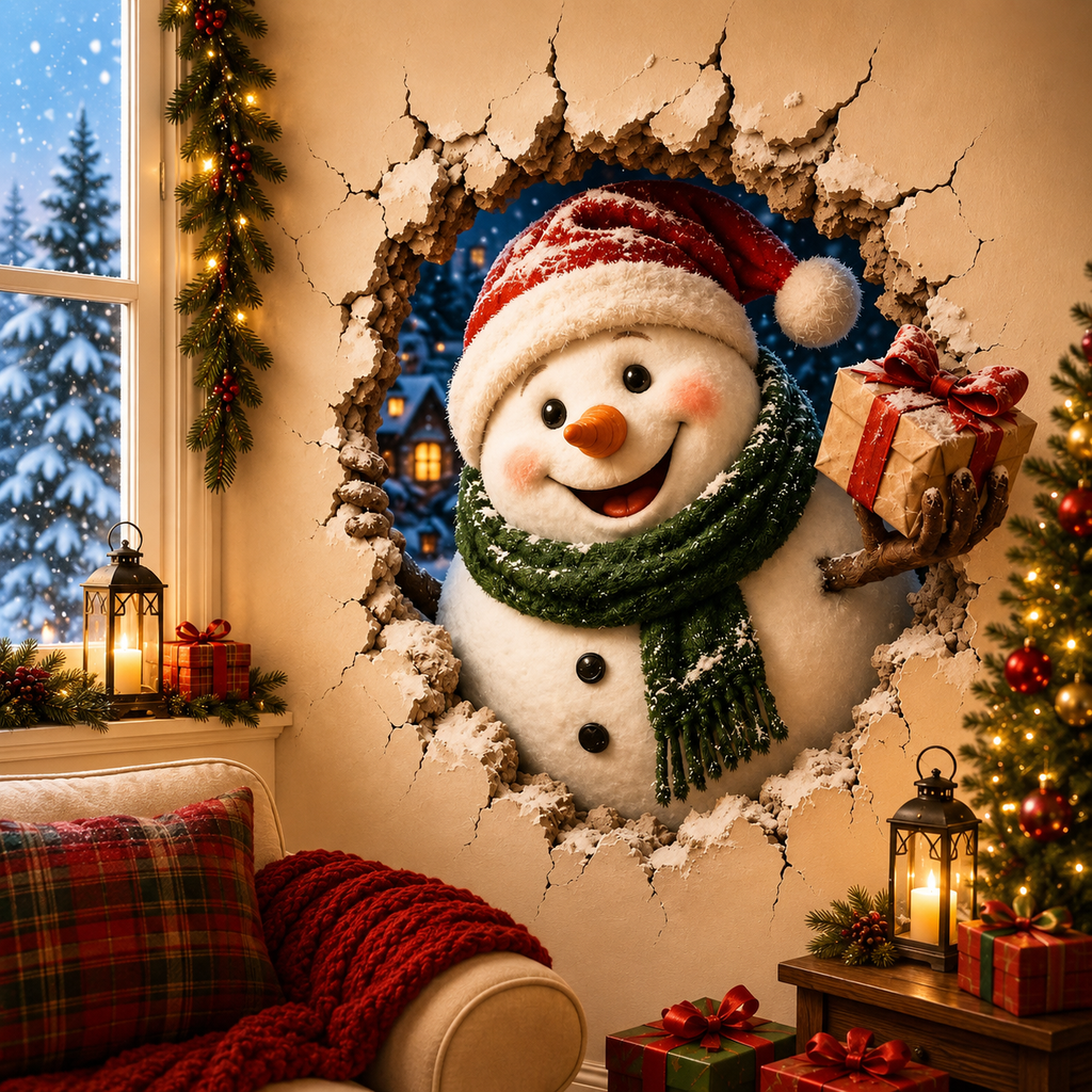 19.7'' Christmas Break-In 3D Wall Decal