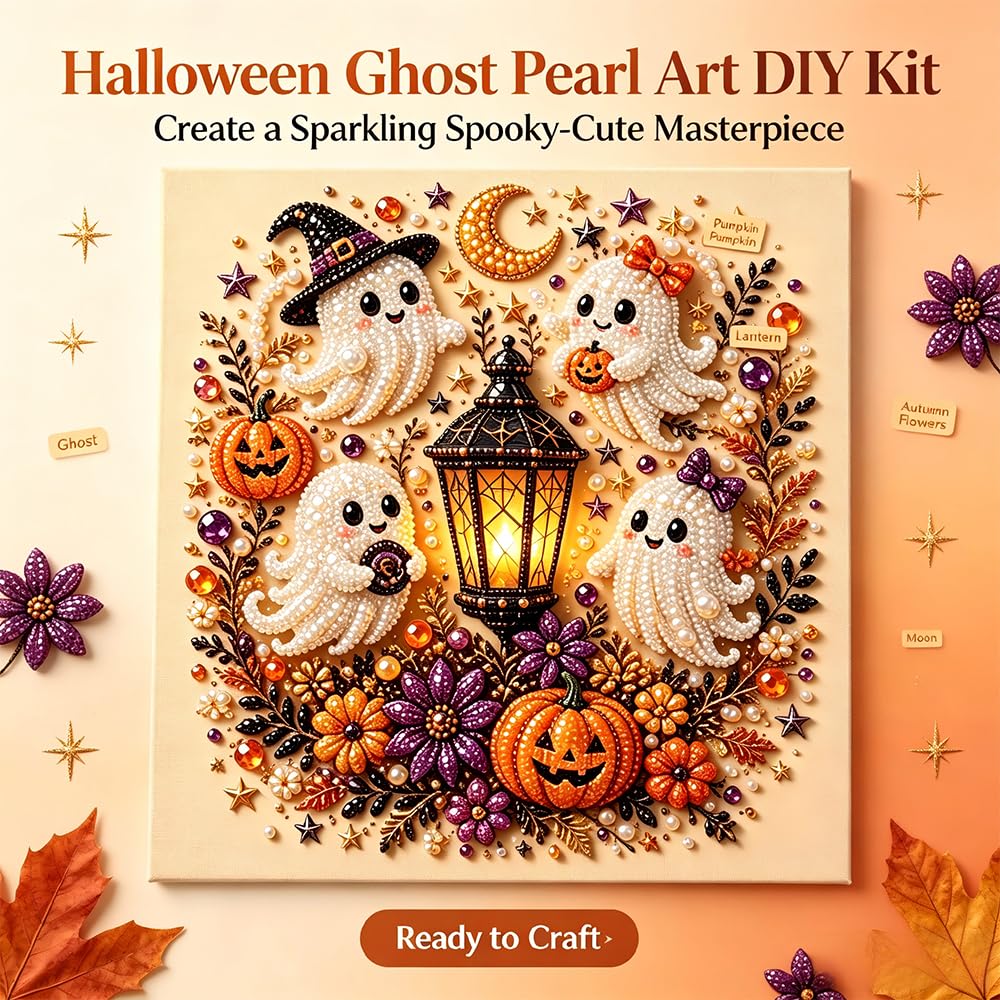 Halloween Ghost Pearl Art DIY Kit