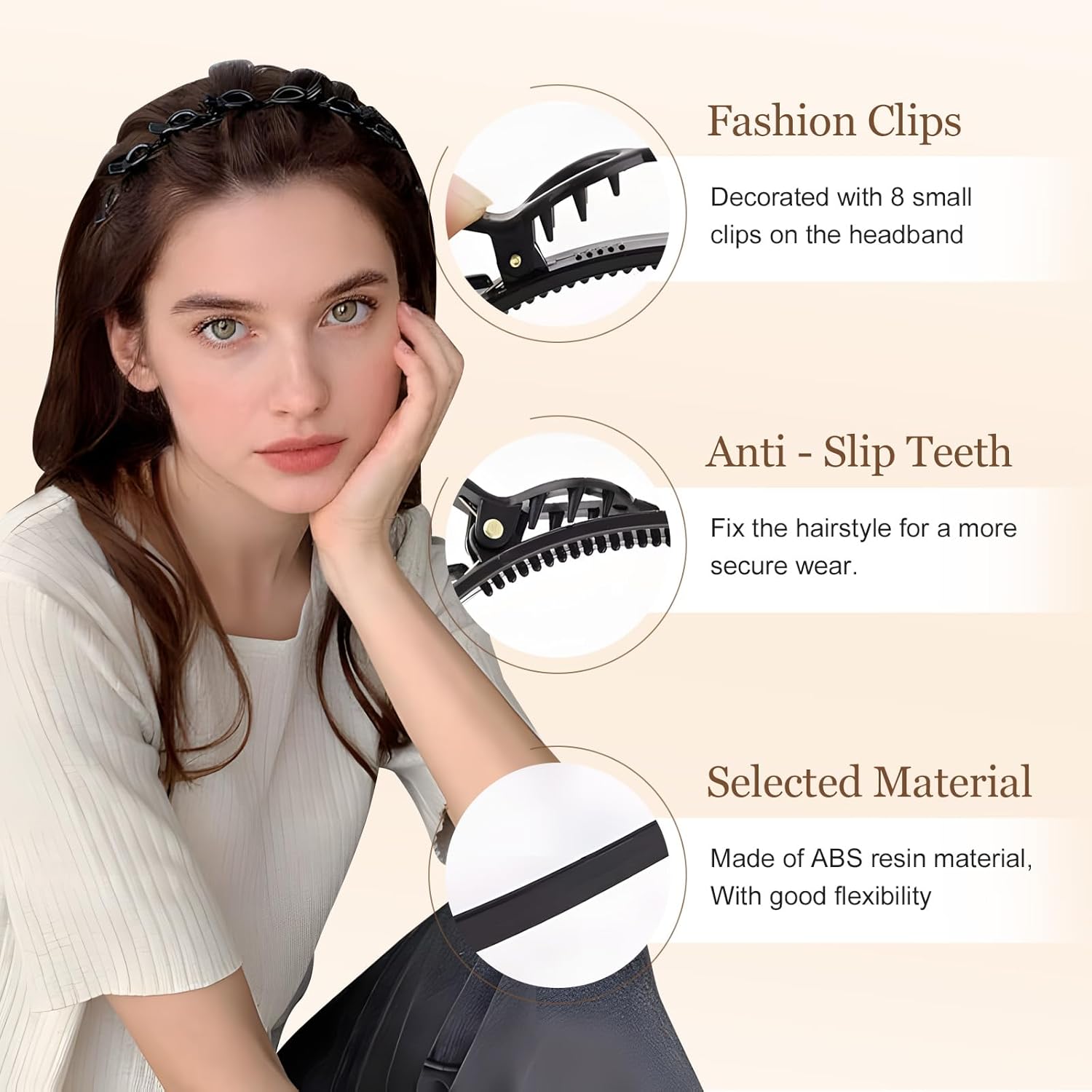 🔥10-Second Double-Bangs Clip-On Hairstyle Headband🪮