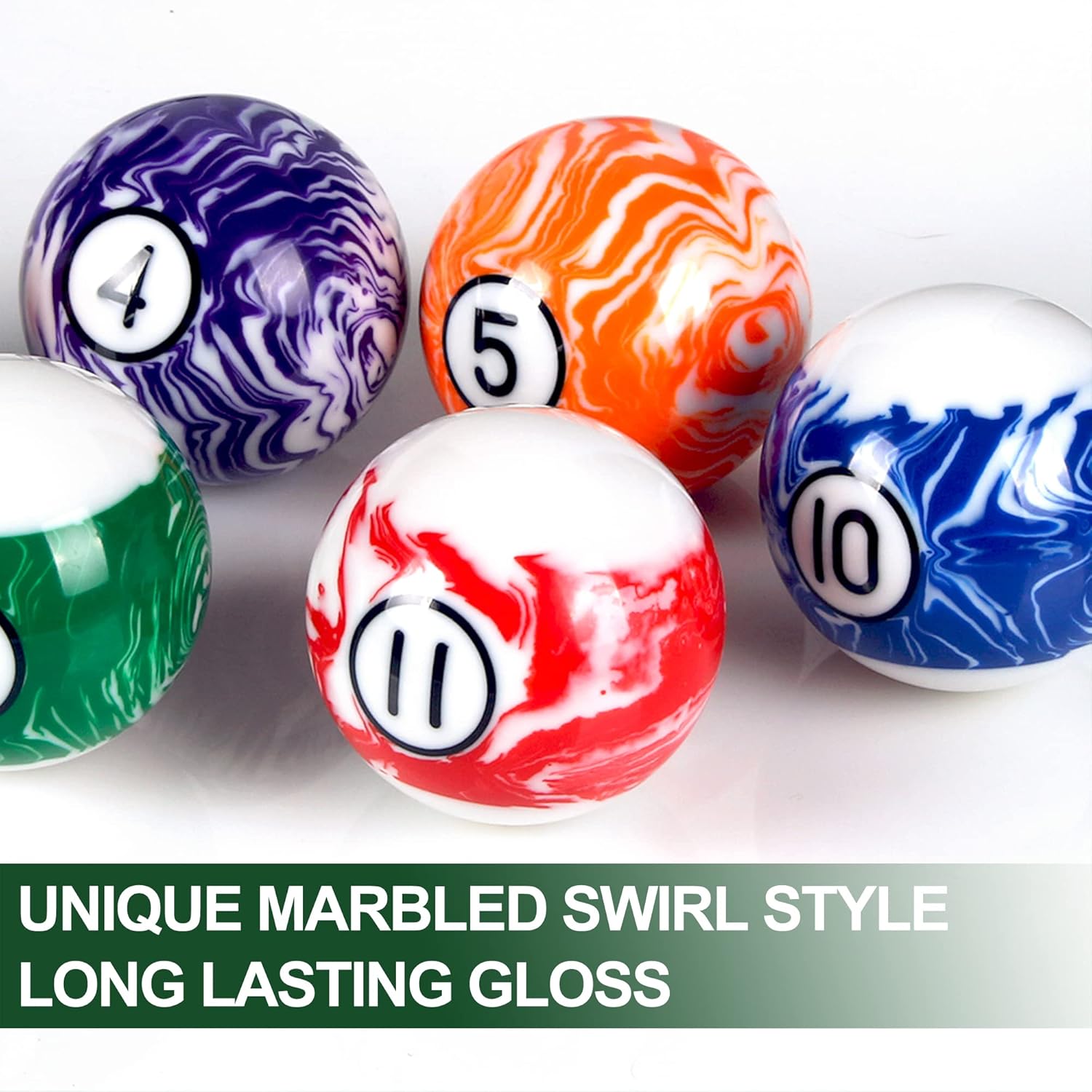 Billiard Balls Set Pool Table Balls Marble-Swirl & Classic Style 16 Ball Set