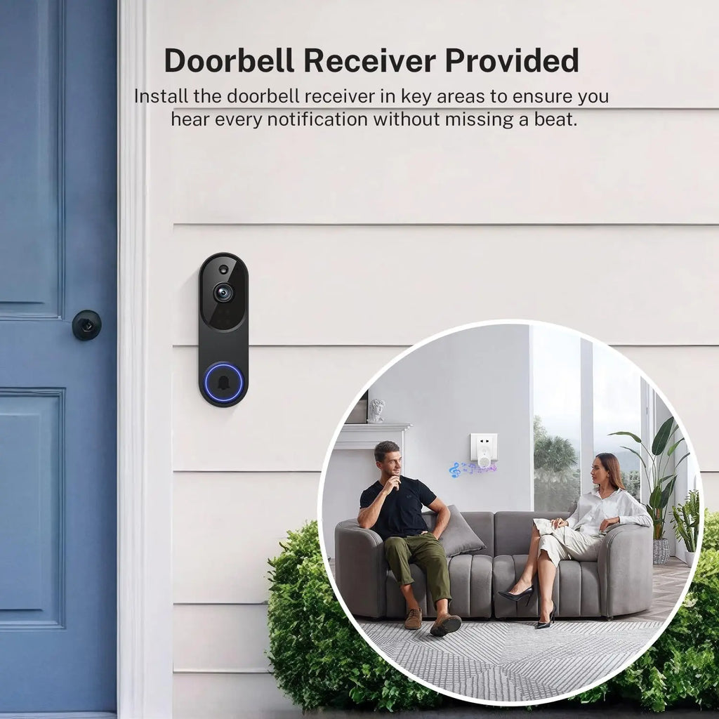 1080P Wireless Video Doorbell Camera with 2-Way Audio, AI Human Detection
