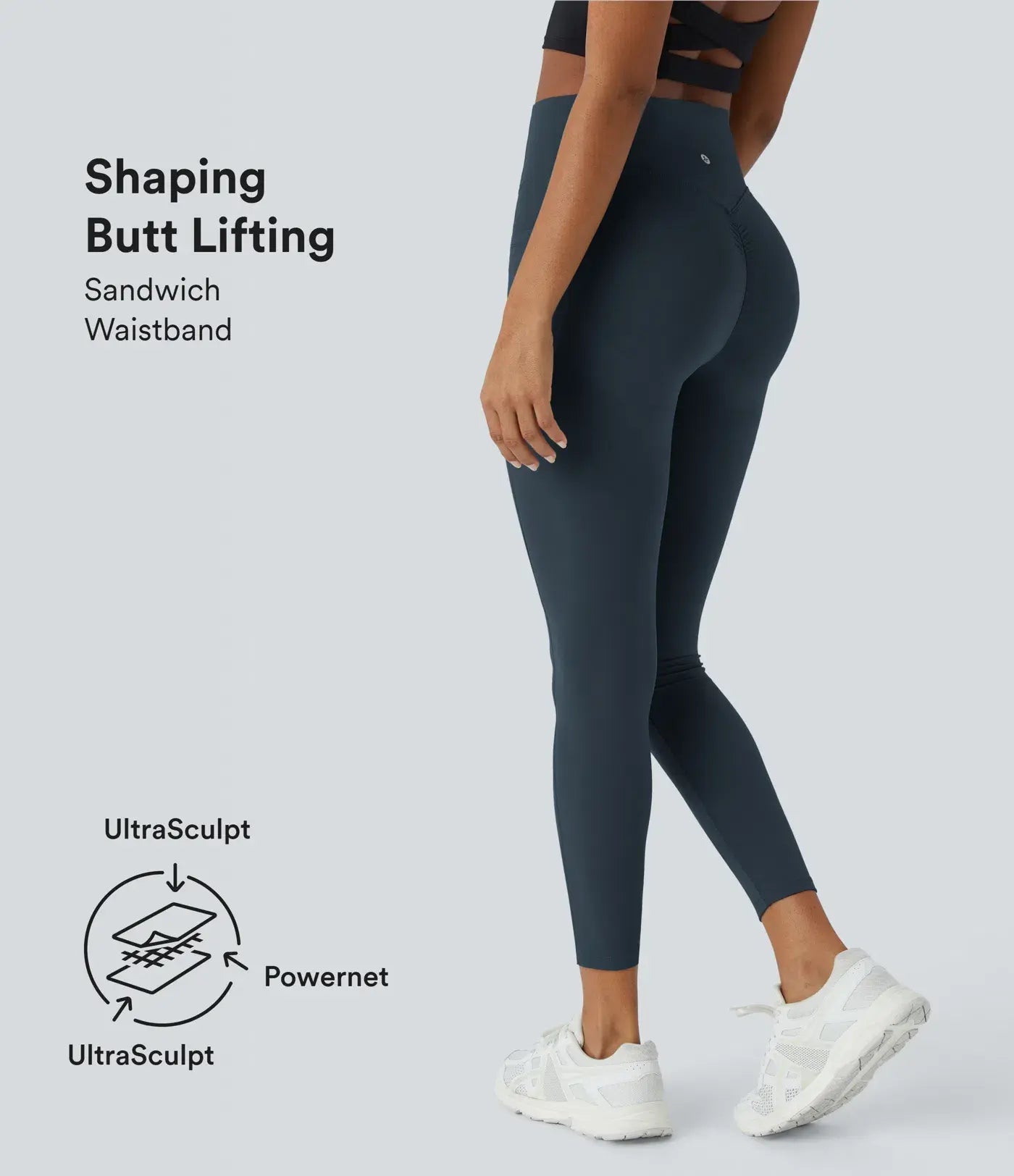 High Waisted Butt Lifting Tummy Control Side Pocket Shaping Training UltraSculpt Leggings