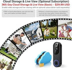 1080P Wireless Video Doorbell Camera with 2-Way Audio, AI Human Detection