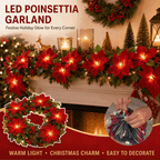 ✨ Christmas Poinsettia LED Garland String Lights
