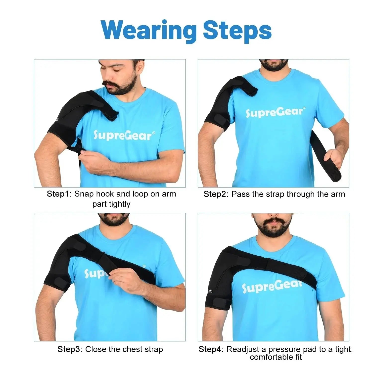 Adjustable Shoulder Brace with Pressure Pad - Unisex Support for Left & Right Shoulders