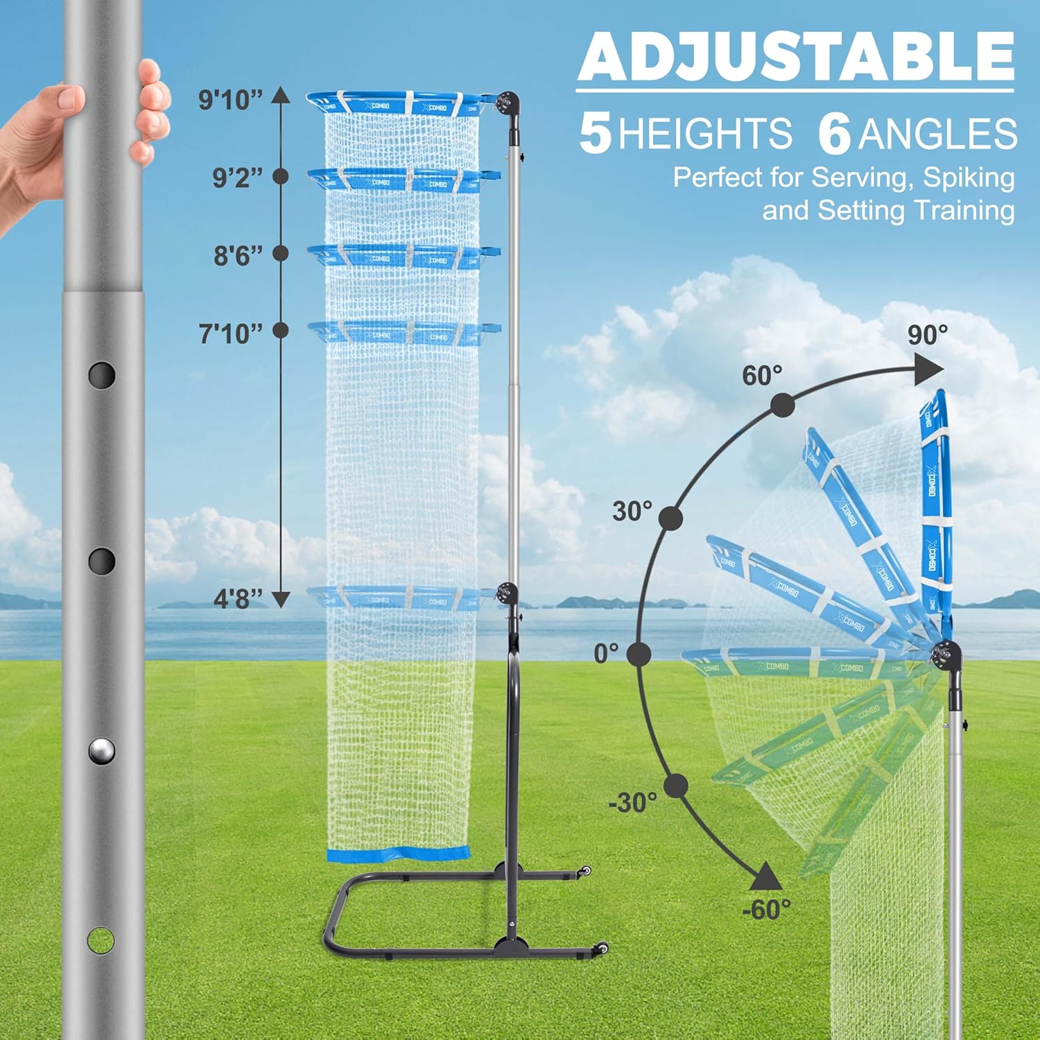 Volleyball Setter Trainer Net Setting Training Equipment Target Practice Indoor or Outdoor