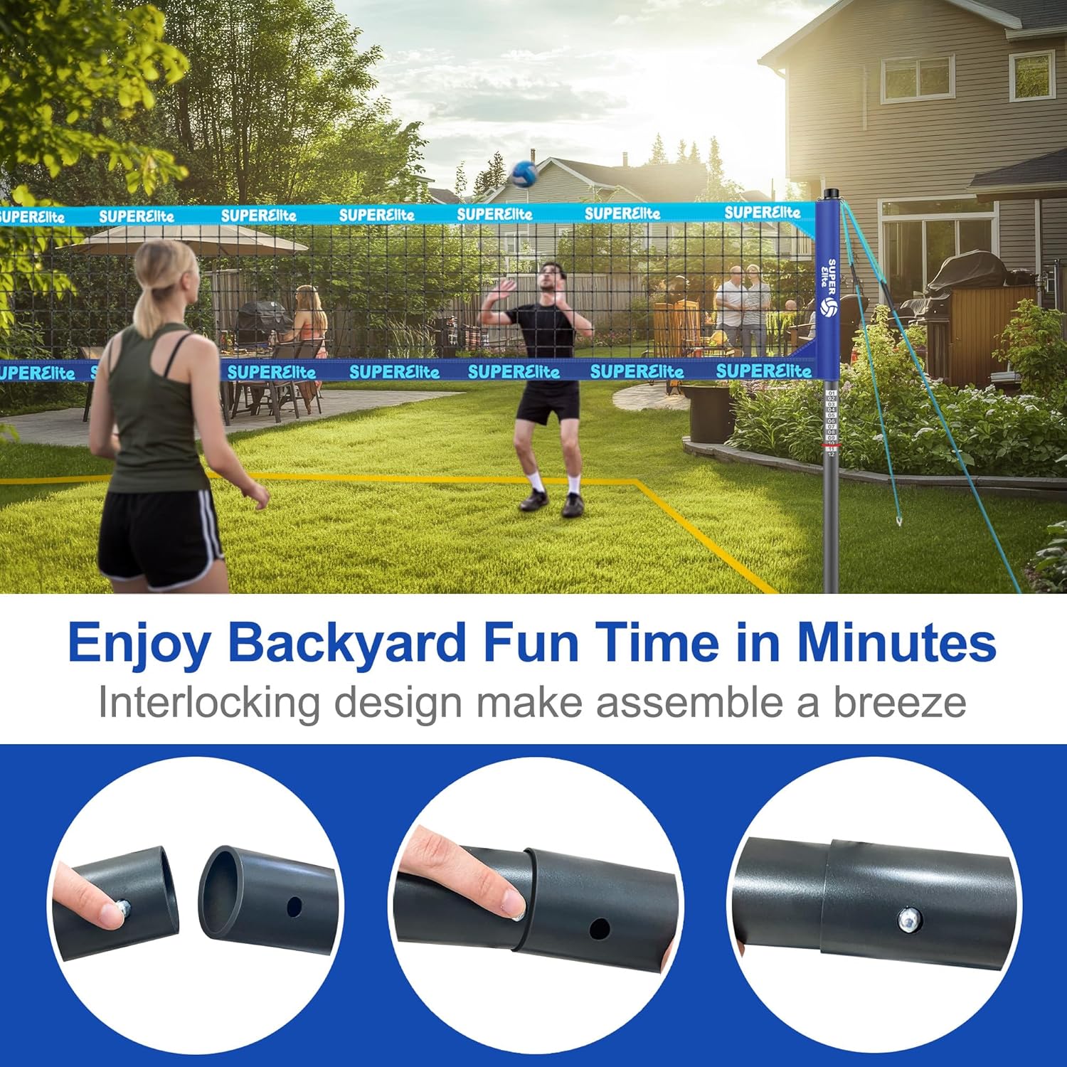 Outdoor Heavy Duty Volleyball Net Set