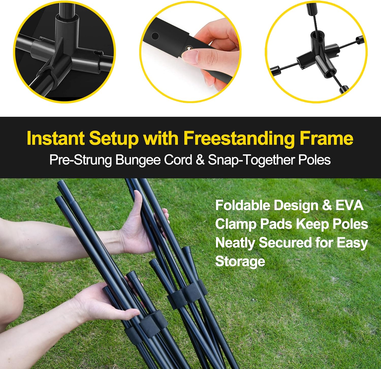 3-in-1 Portable Badminton, Volleyball & Pickleball Net Set, Adjustable Height 34"–10 ft for Backyards or Beach, Outdoor Sports Combo with Carry Bag, Rackets, Paddles & Balls