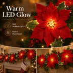✨ Christmas Poinsettia LED Garland String Lights