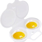 VSSAL Dual-Cavity Microwave Egg Poacher — 2 Eggs, Non-Stick, Food-Grade PP