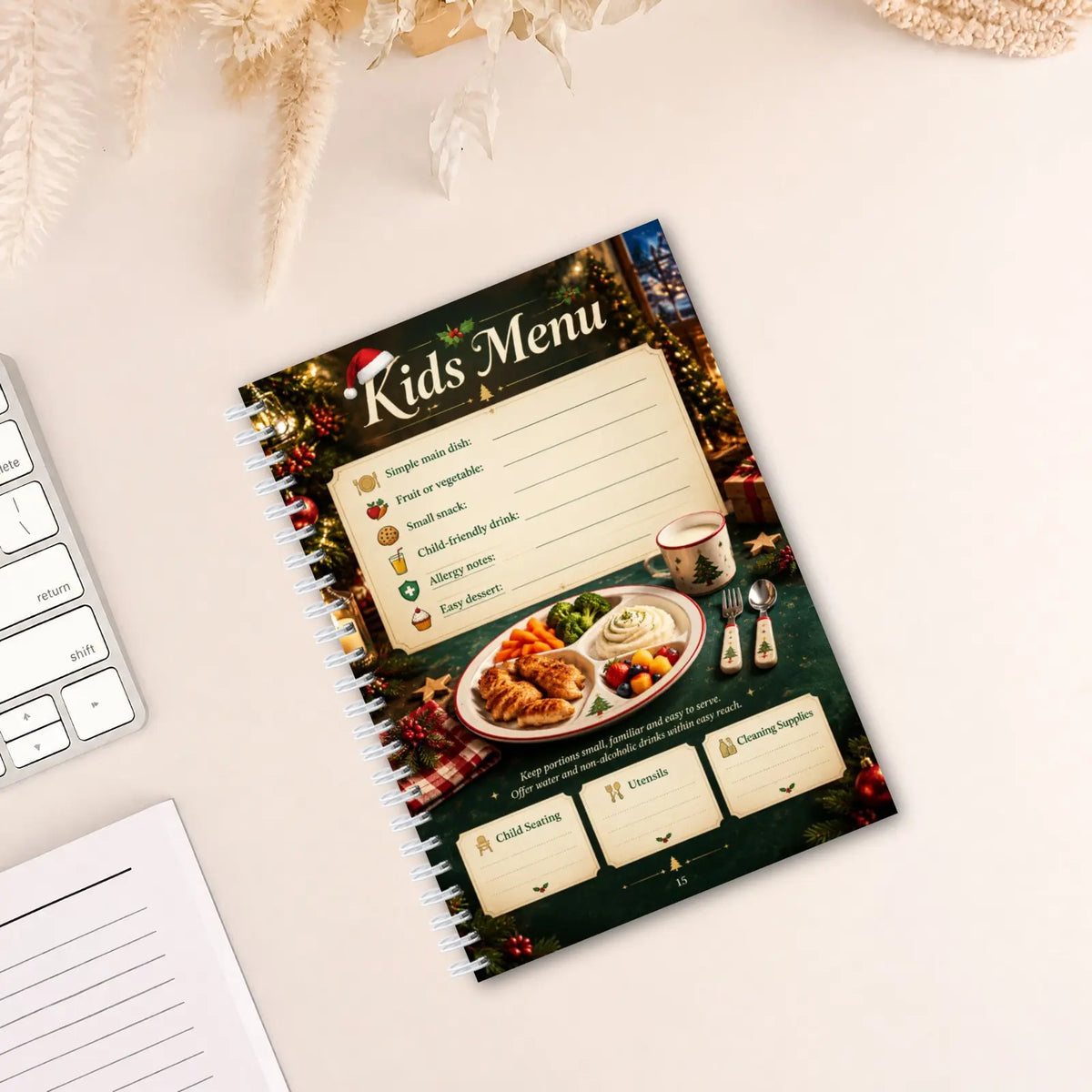 Christmas Gatherings & Table Plans, Spiral Dinner Party Planner with Recipes & Guest Lists