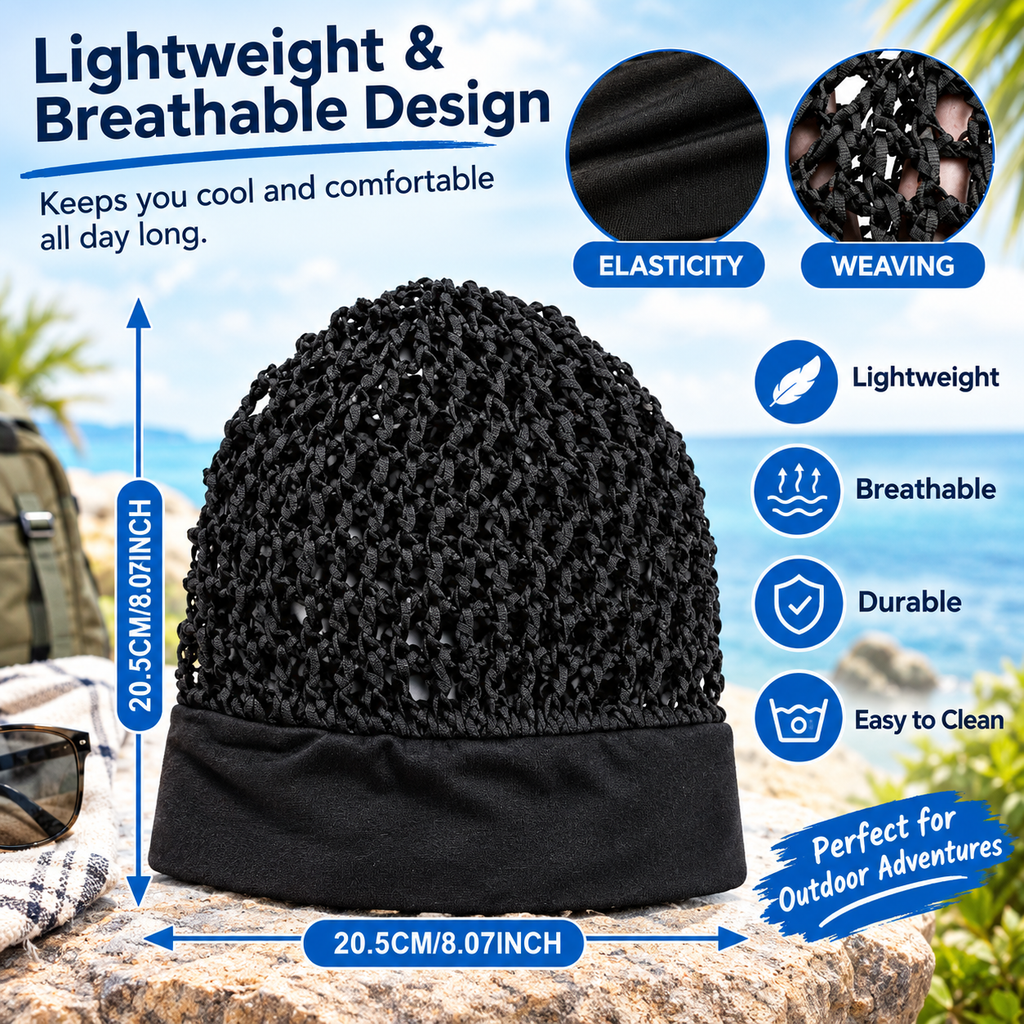 Wide-Edge Stretchy Sleeping Cap, Soft Breathable Hair Bonnet for Sleep