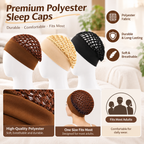 Wide-Edge Stretchy Sleeping Cap, Soft Breathable Hair Bonnet for Sleep