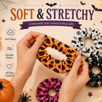 🎃 Hand-Illustrated Halloween Scrunchie Collection (6pc, Limited Batch)