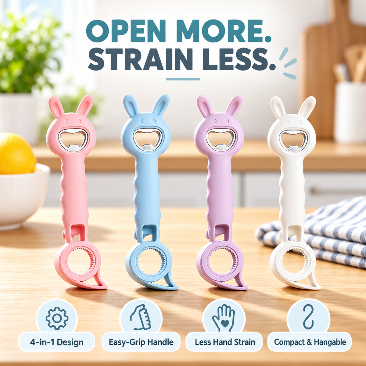 4-in-1 Beer Bottle Opener – Easy Grip, Easy Open