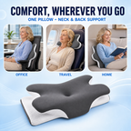All-in-One Memory Foam Support Pillow – For Neck, Back & Travel