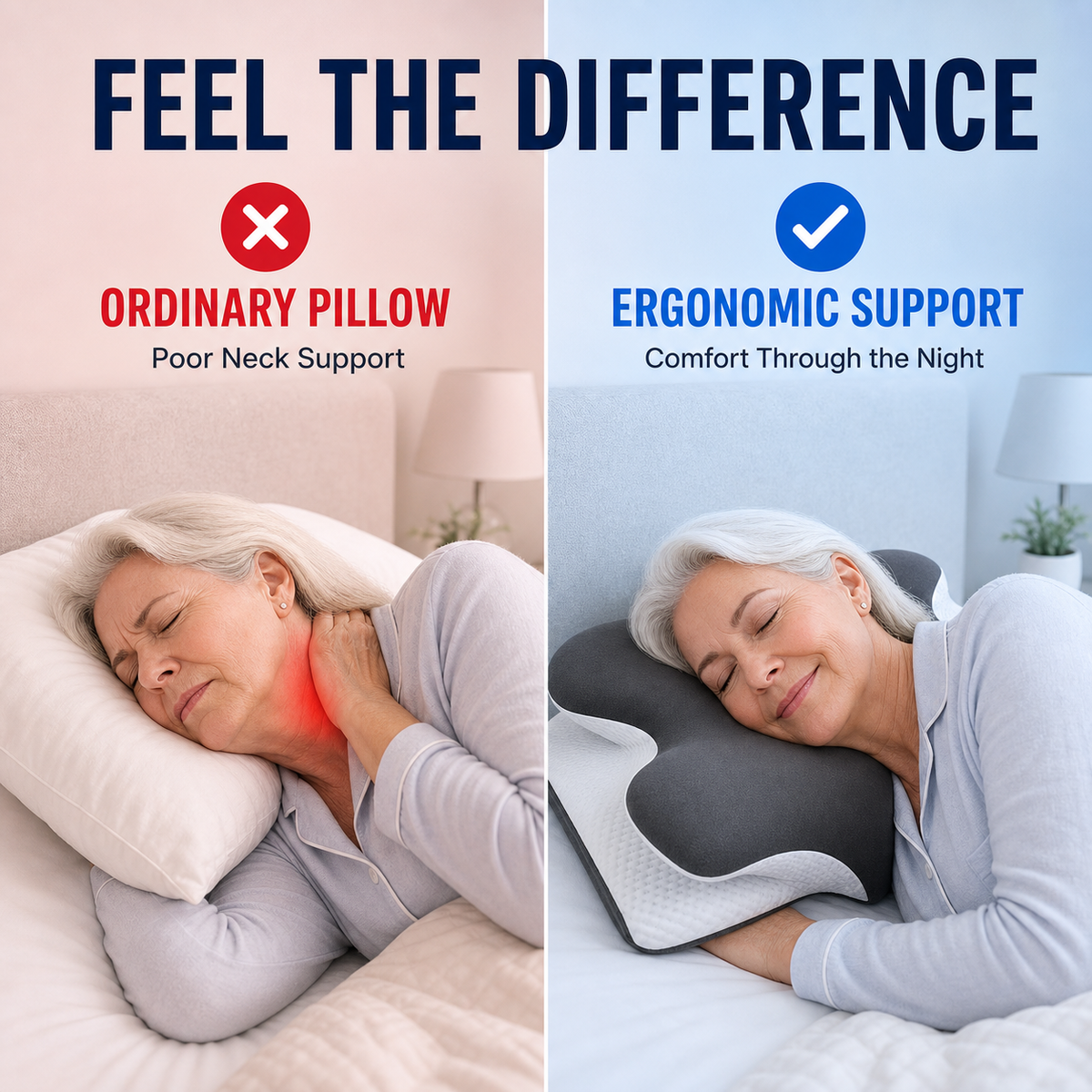 All-in-One Memory Foam Support Pillow – For Neck, Back & Travel