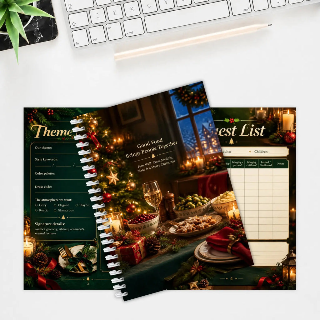Christmas Gatherings & Table Plans, Spiral Dinner Party Planner with Recipes & Guest Lists
