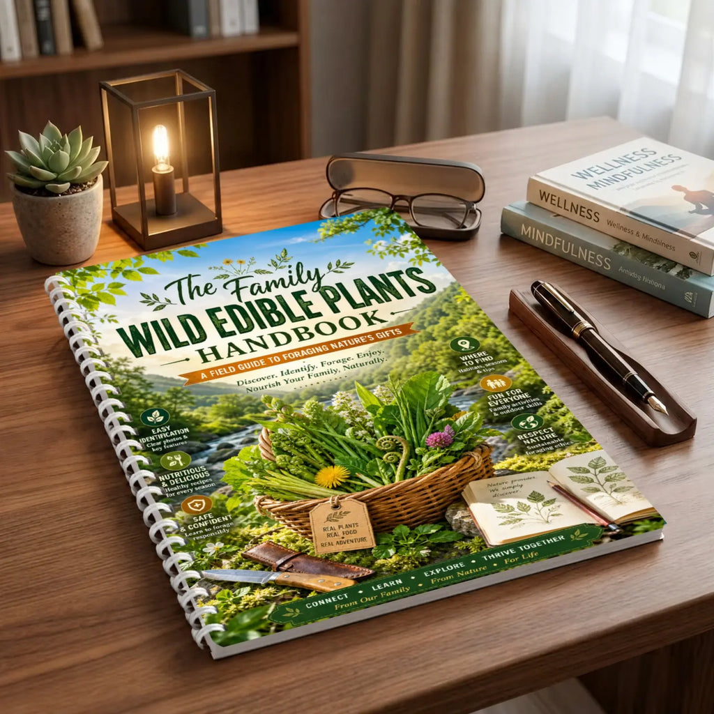 Family Wild Edible Plants Handbook, A5 Spiral Field Guide, 24 Plants
