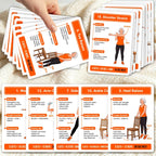 18 Senior Exercise Cards, Gentle Chair-Supported Low-Impact Workout Deck for Strength, Flexibility & Balance