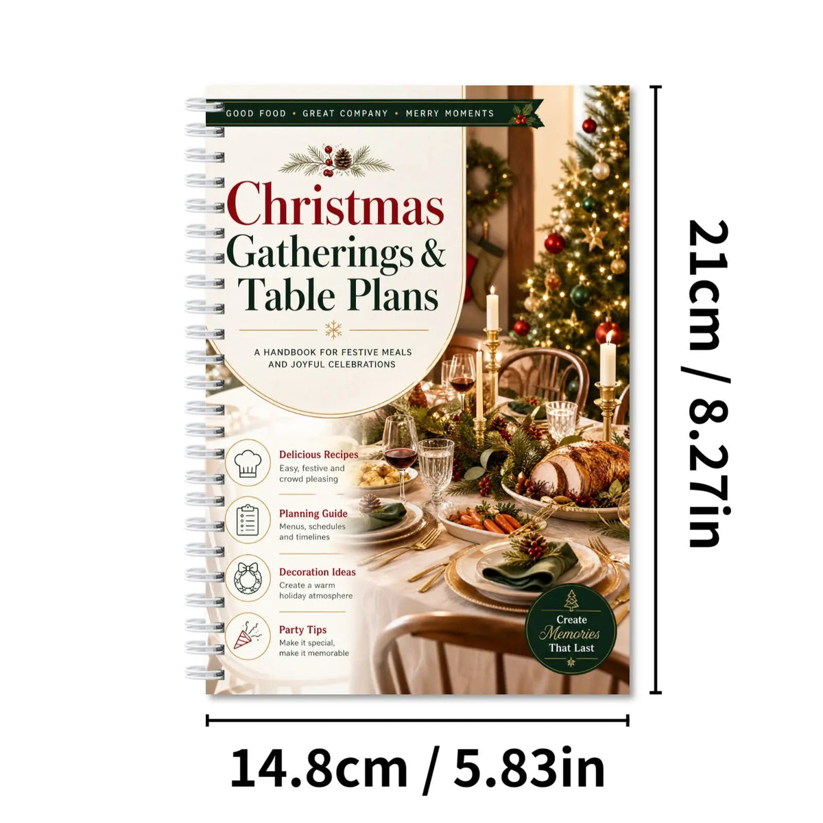 Christmas Gatherings & Table Plans, Spiral Dinner Party Planner with Recipes & Guest Lists